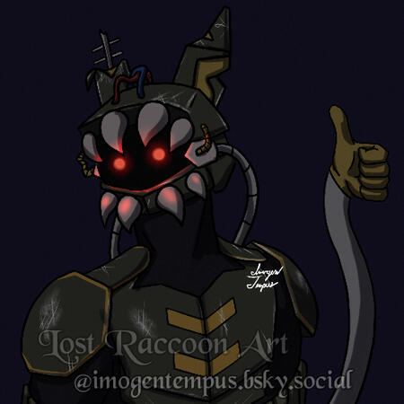 Digital art of a battle worn mechanical furry. Requested by Kiar_Riptide.